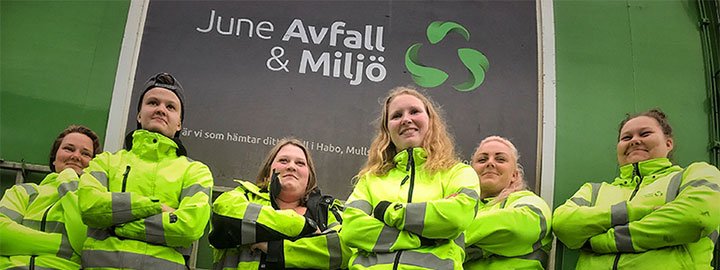 Bilden visar chaufförer från June Avfall & Miljö